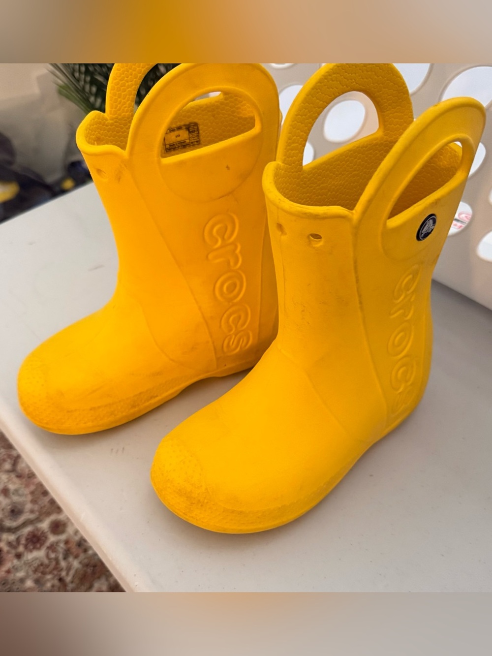 CROCS Kids Yellow Pull-On Rain Boots